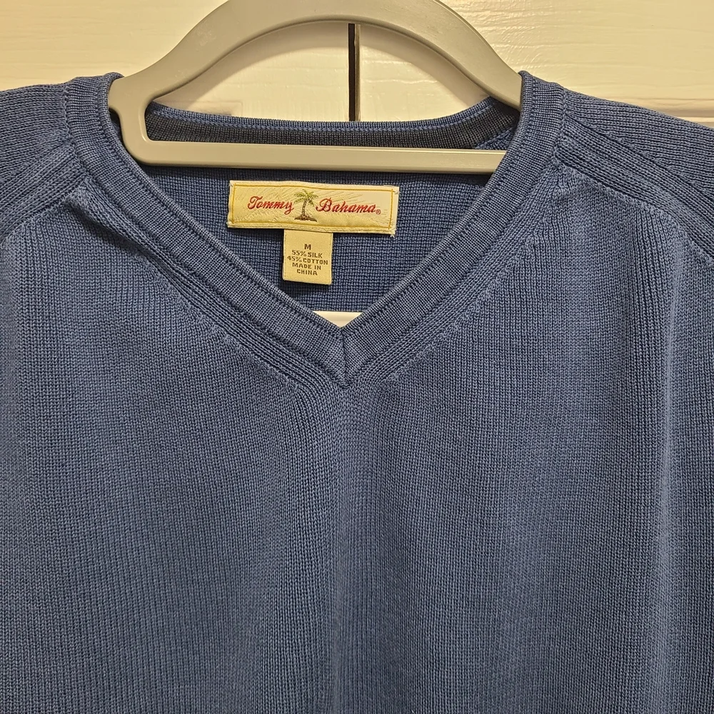 Tommy Bahama Blue Silk Cotton‎ Men's Sweater Size M